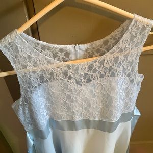 Pretty floral top part dress blue, zipper in back